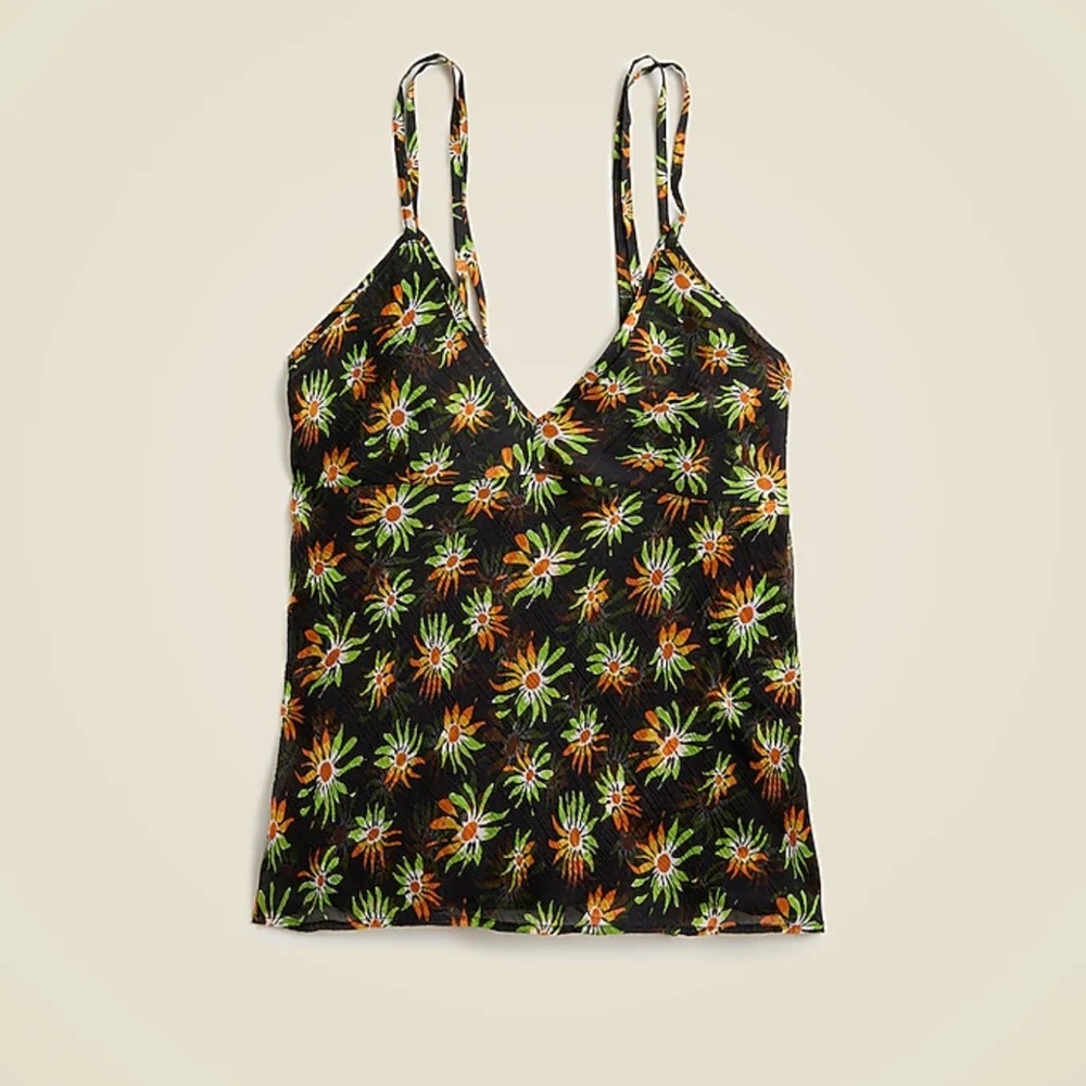 J. Crew Crinkle chiffon camisole in sunburst floral NWT